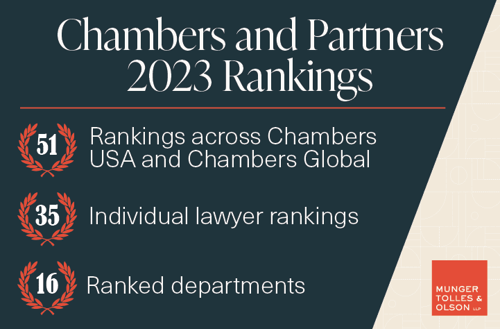 Munger, Tolles & Olson Receives 51 Chambers Rankings in 2023 Guides