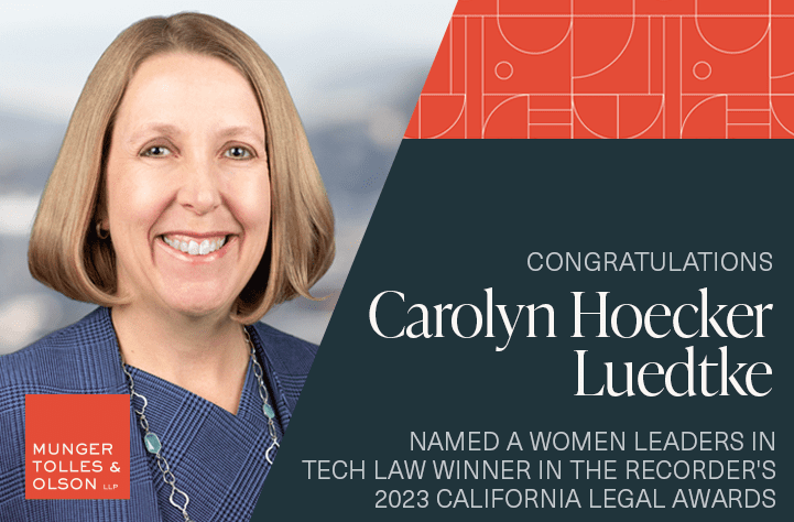 Carolyn Hoecker Luedtke Named To The Recorder’s 2023 Women Leaders in Tech Law List 1 Carolyn Hoecker Luedtke Named To The Recorder’s 2023 Women Leaders in Tech Law List