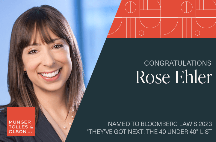 Rose Ehler Named to Bloomberg Law’s 2023 They’ve Got Next: The 40 Under 40 List