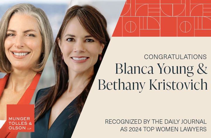 Blanca Young and Bethany Kristovich Named 2024 Top Women Lawyers by the Daily Journal 1 Blanca Young and Bethany Kristovich Named 2024 Top Women Lawyers by the Daily Journal