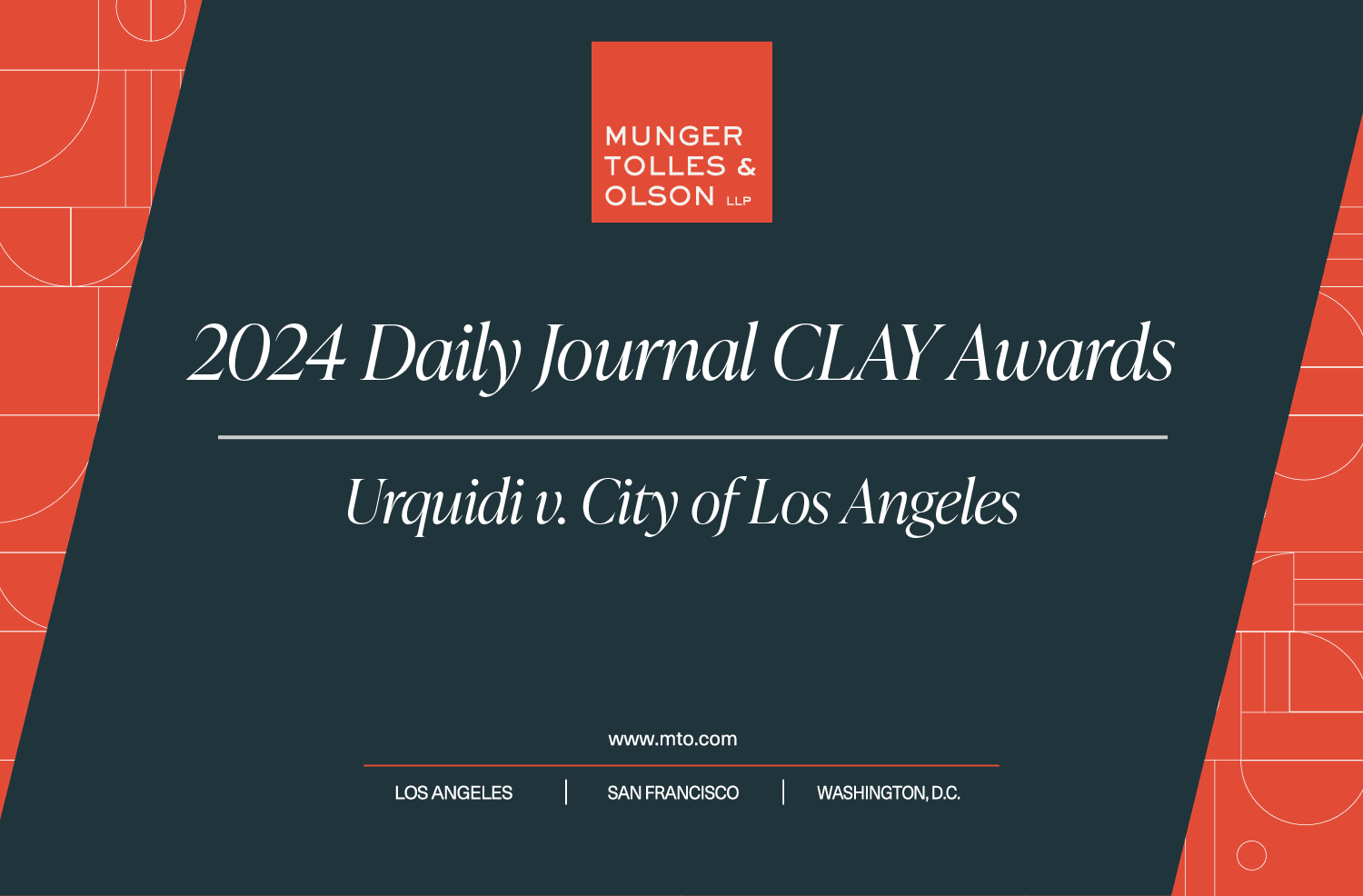 MTO Receives a 2024 Daily Journal CLAY Award