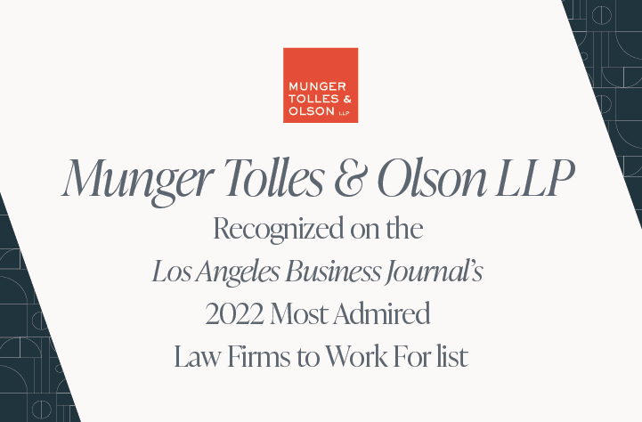 MTO Once Again Among the Most Admired Law Firms to Work For