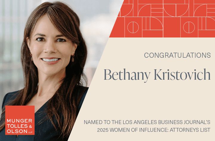 Bethany Kristovich Named to the 2025 Women of Influence: Attorneys List by The Los Angeles Business Journal