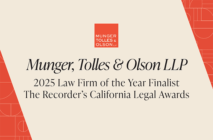 Law Firm of the Year Finalist in The Recorder’s 2025 California Legal Awards 1 Law Firm of the Year Finalist in The Recorder’s 2025 California Legal Awards