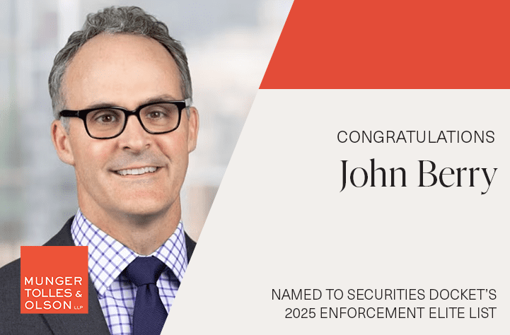 John Berry Named to Securities Docket’s 2025 Enforcement Elite