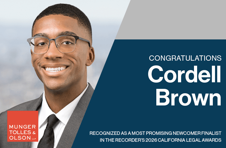 Cordell Brown Recognized as a 2026 Most Promising Newcomer Finalist by The Recorder