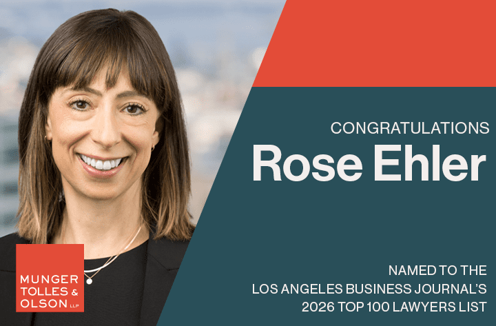 Rose Ehler Named a 2026 Top 100 Lawyer by Los Angeles Business Journal 