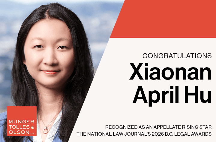 Xiaonan April Hu Named a 2026 Appellate Rising Star by The National Law Journal